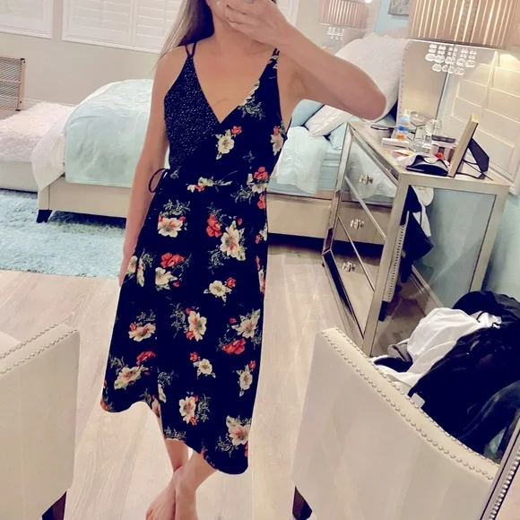 knee length dresses for ladies Topshop Summer Floral Midi Dress main image 1
